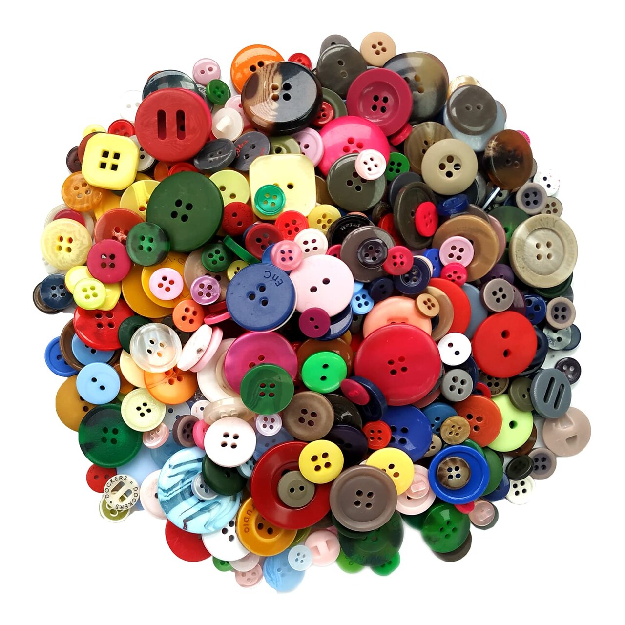 NiidodKatzi 600-700 pcs Round Resin Buttons Assorted Sizes for Crafts Sewing DIY Manual Button Painting DIY Handmade Ornament Buttons, 2 Holes and 4 Holes (Mixed Color )